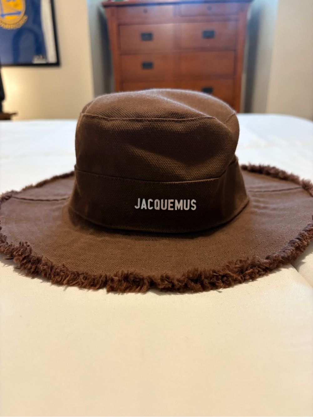 Jacquemus Brown Fringed Bucket Hat